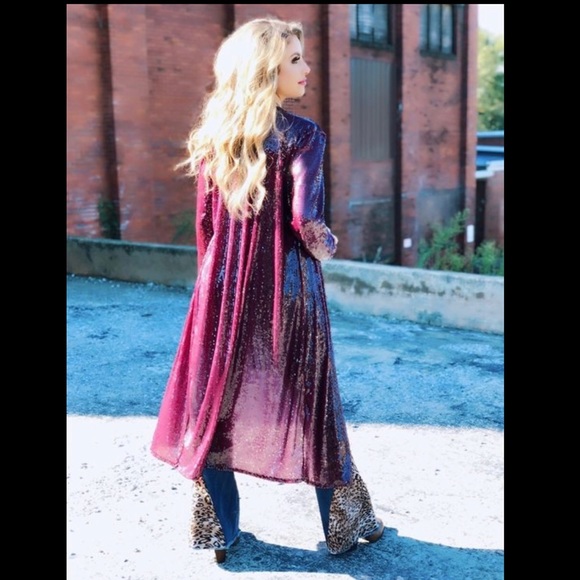 Southern Fried Chicks Tops - SFC Miss Merlot Sequin Duster